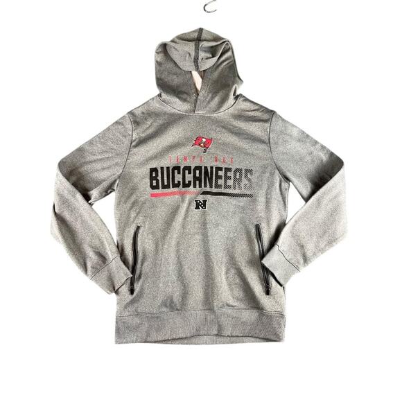 NFL Team Apparel Tampa Bay Buccaneers Gray Pullover Hoodie Small - Picture 1 of 10